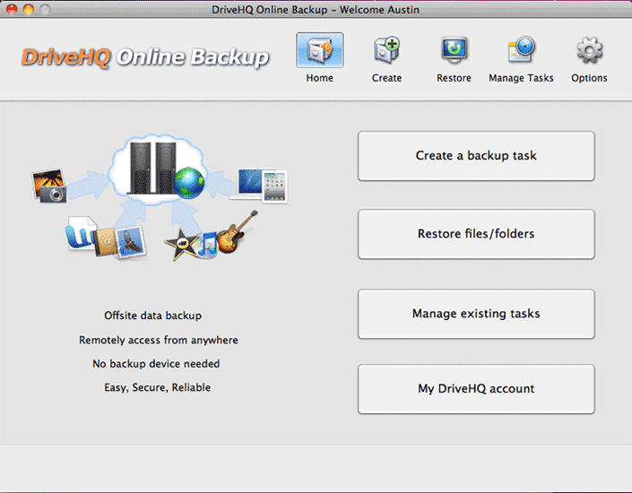 DriveHQ Online Backup for Mac screenshot