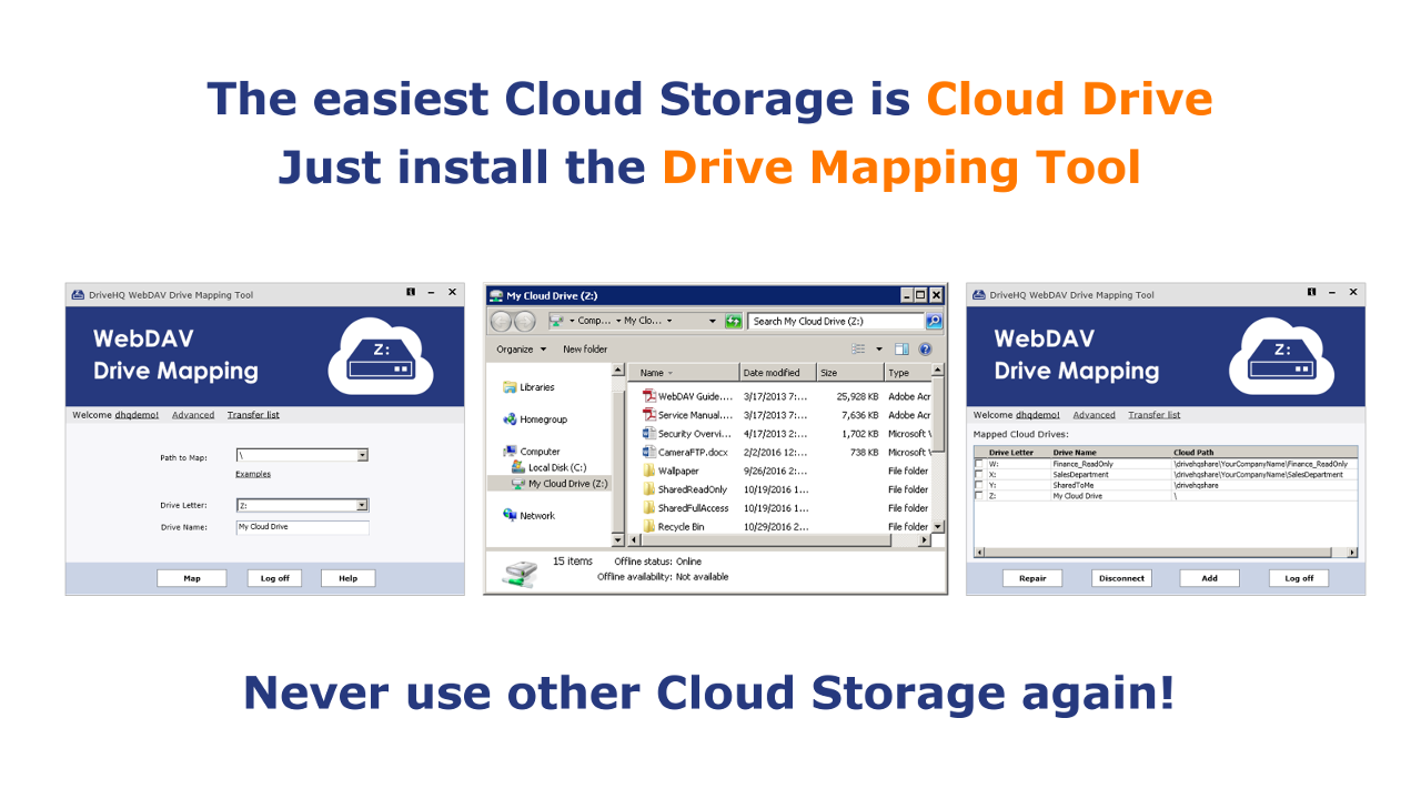 Map WebDAV Cloud Drive, Cloud File Server 